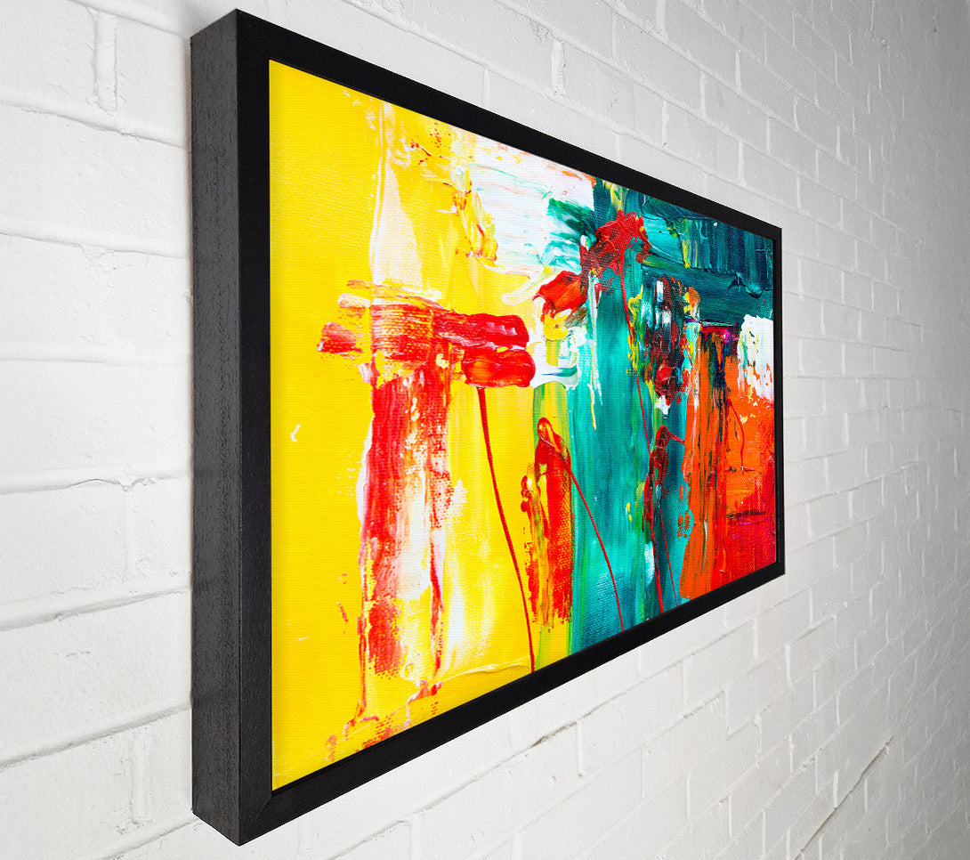  A Canvas Print of Teal Abstract Expressionism Canvas Art