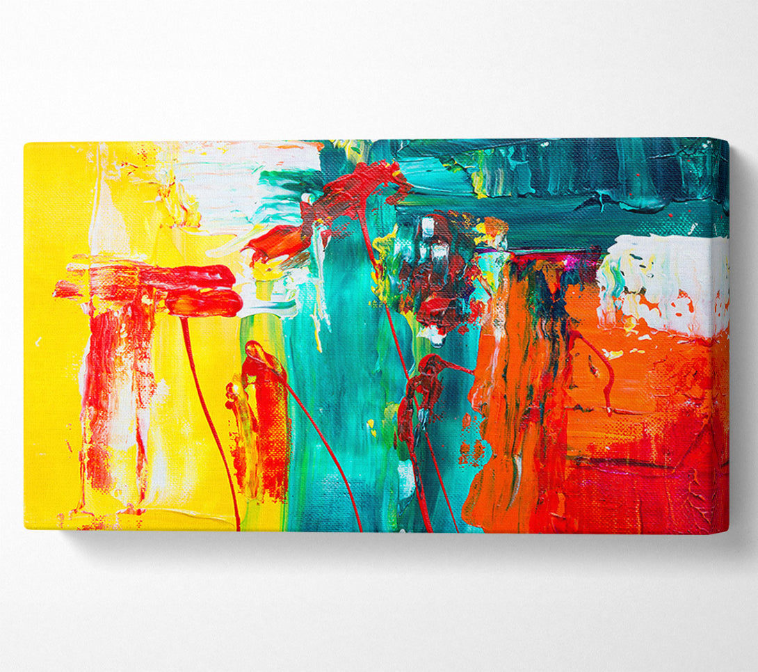  A Canvas Print of Teal Abstract Expressionism Canvas Art