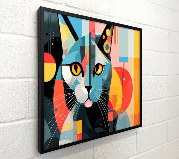 Abstract Blue Feline