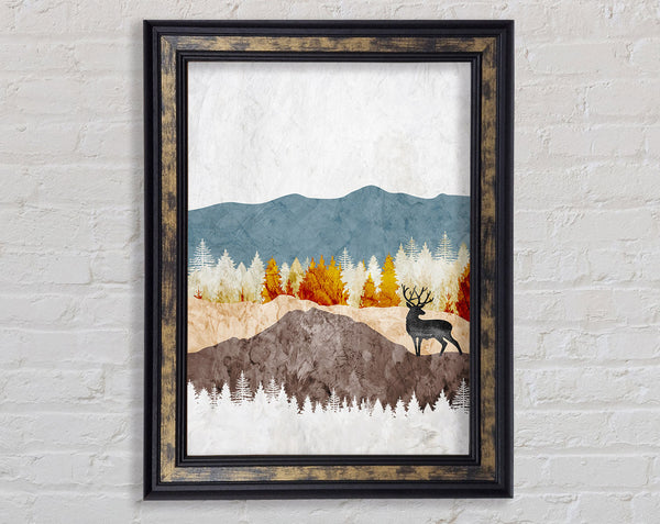 Deer Mountiside Framed Print
