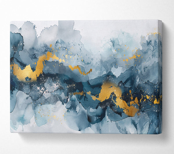  A Canvas Print of Azure Gold Dreams Canvas Wall Art