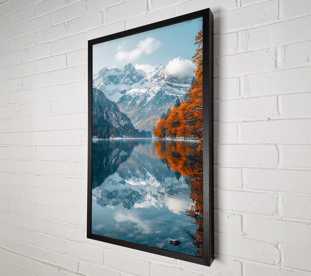  A Canvas Print of Autumn Reflection In Blue Canvas Art