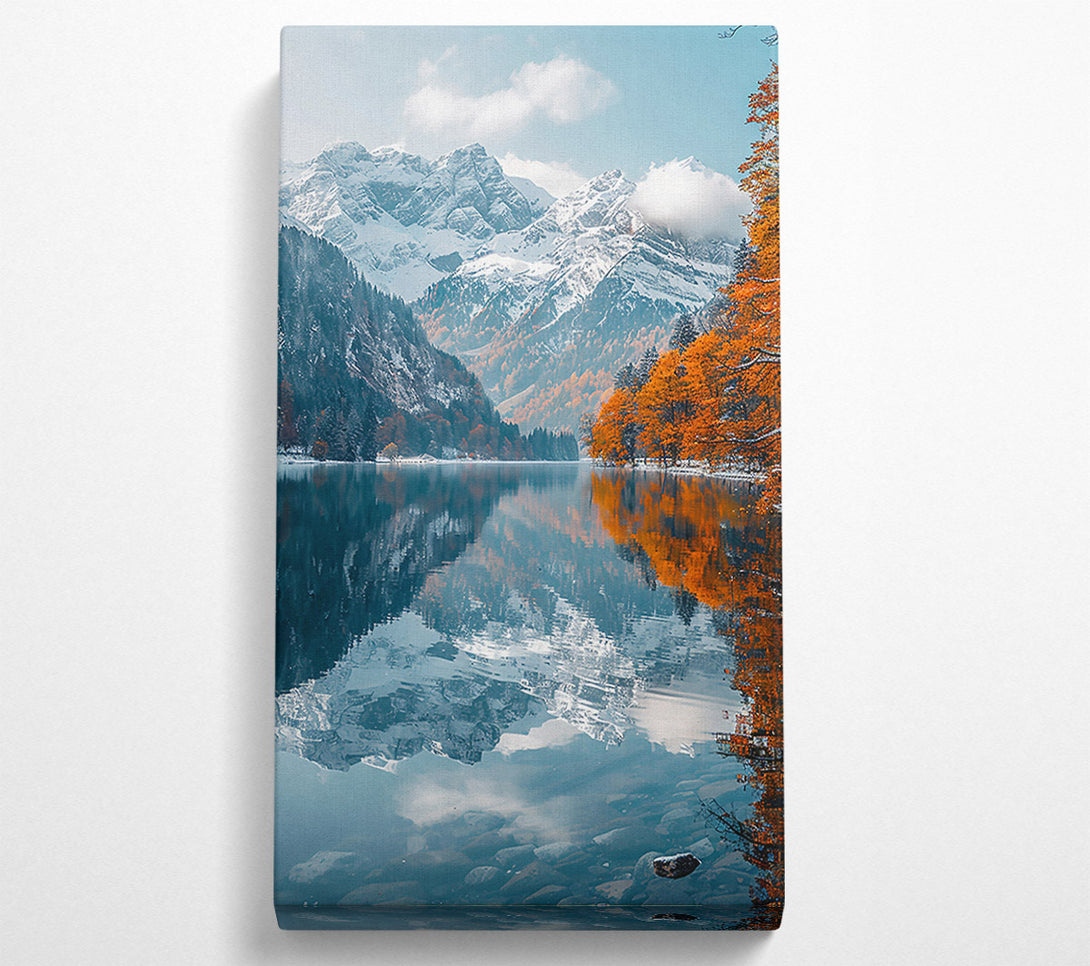  A Canvas Print of Autumn Reflection In Blue Canvas Art
