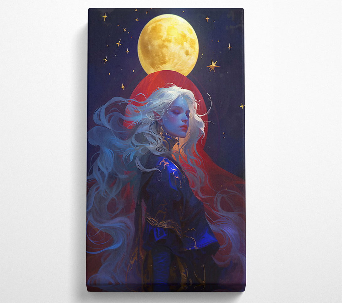  A Canvas Print of Blue Moon'S Reflection Canvas Print