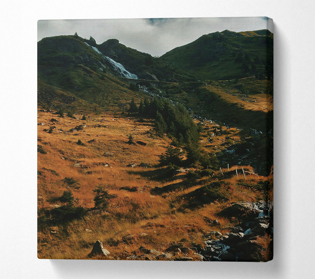  A Canvas Print of Golden Valley Waterfall Canvas Art