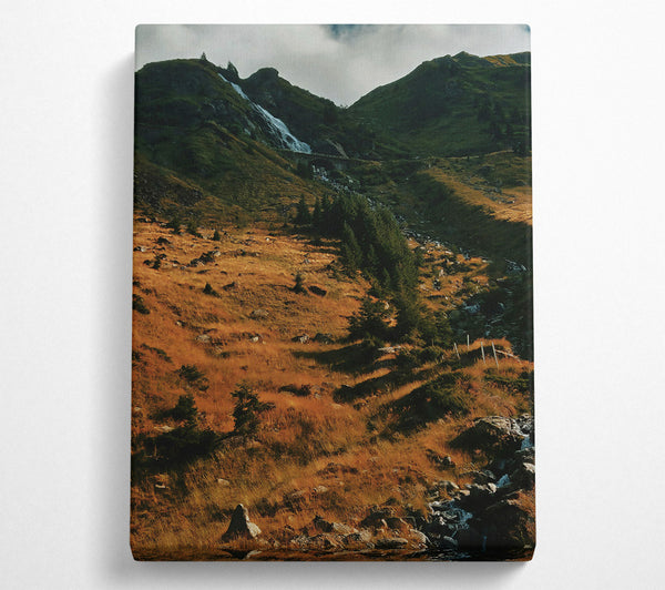  A Canvas Print of Golden Valley Waterfall Canvas Art