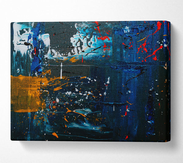  A Canvas Print of Midnight Blue Splashes Canvas Wall Art