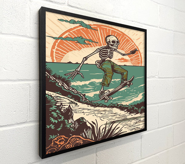 Teal Sunset Skateboarding