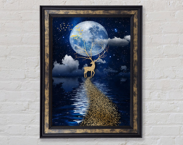 Deer Trail Framed Print