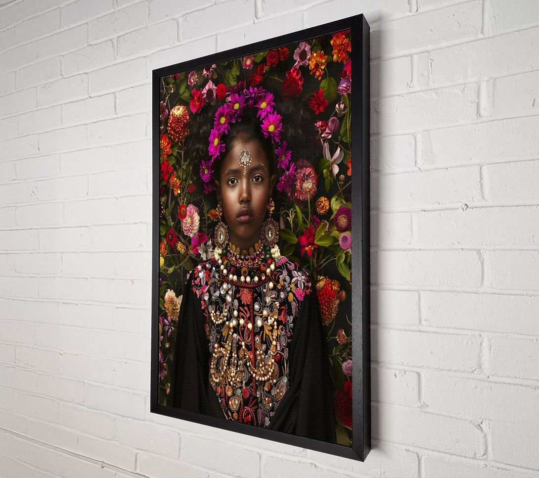  A Canvas Print of Crimson Floral Gaze Canvas Art
