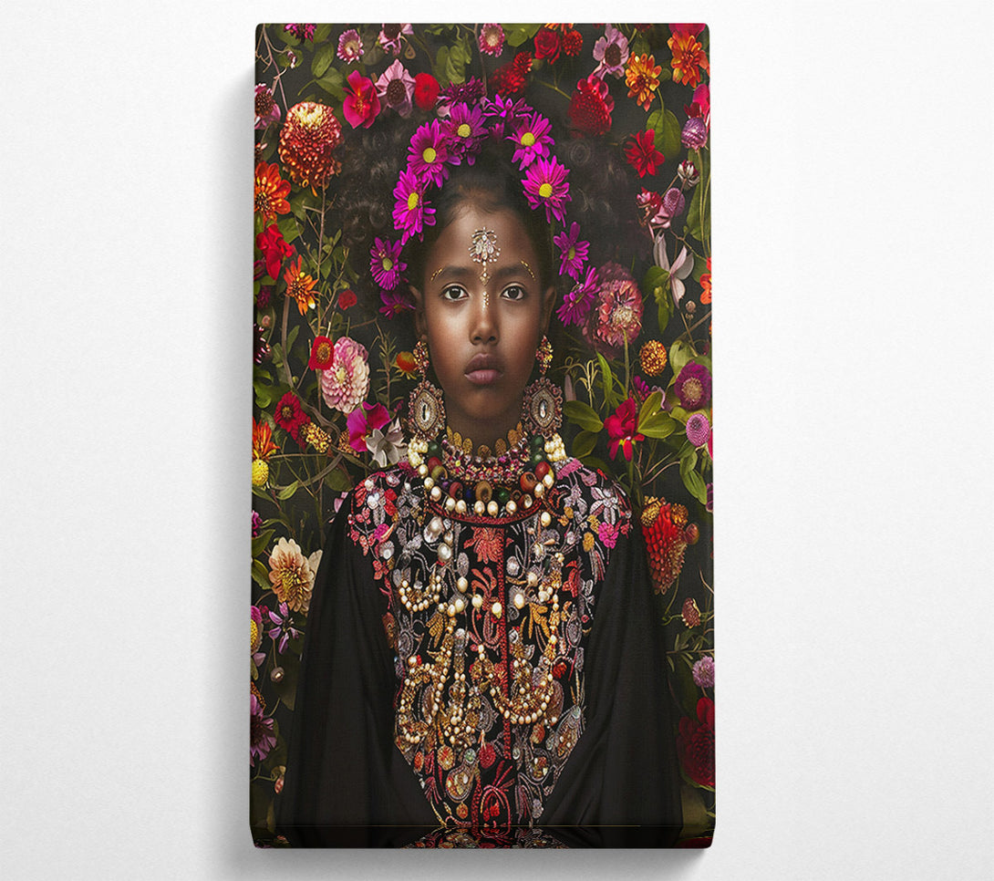  A Canvas Print of Crimson Floral Gaze Canvas Art