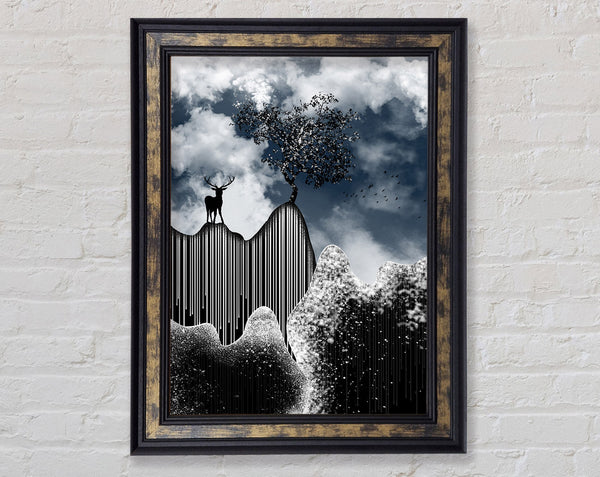 Deer Tree Mountain Framed Print