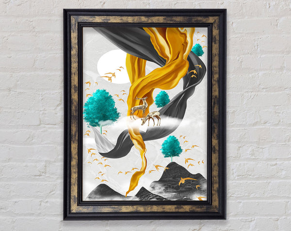 Deer Twist Framed Print