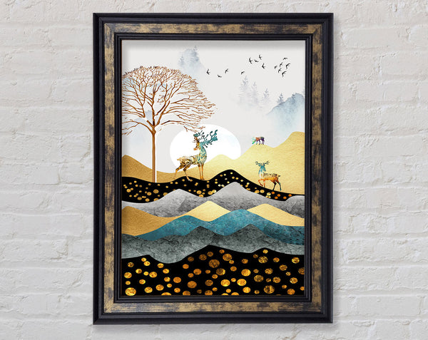 Deer Wildlife Framed Print
