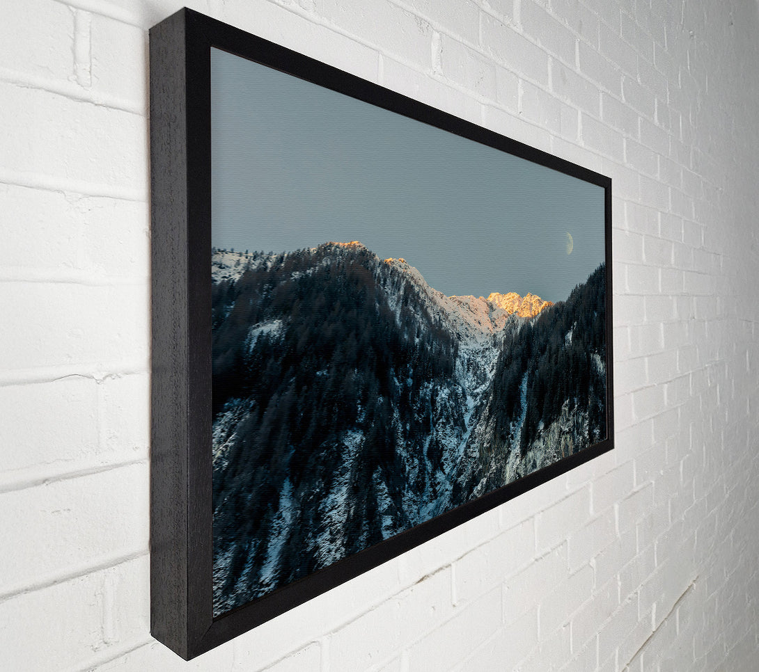 A Canvas Print of Golden Moonlit Peaks Canvas Wall Art