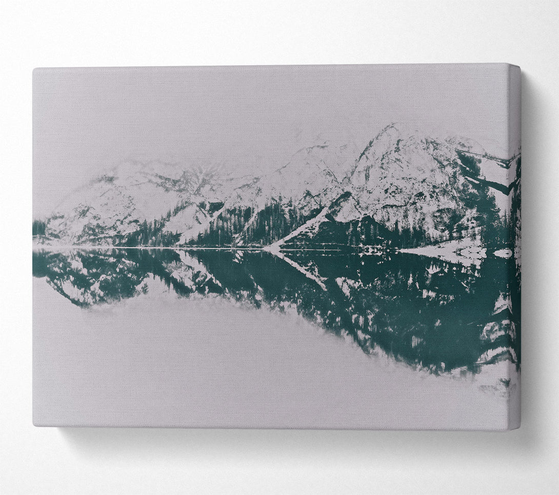  A Canvas Print of Teal Mountain Reflections Canvas Print