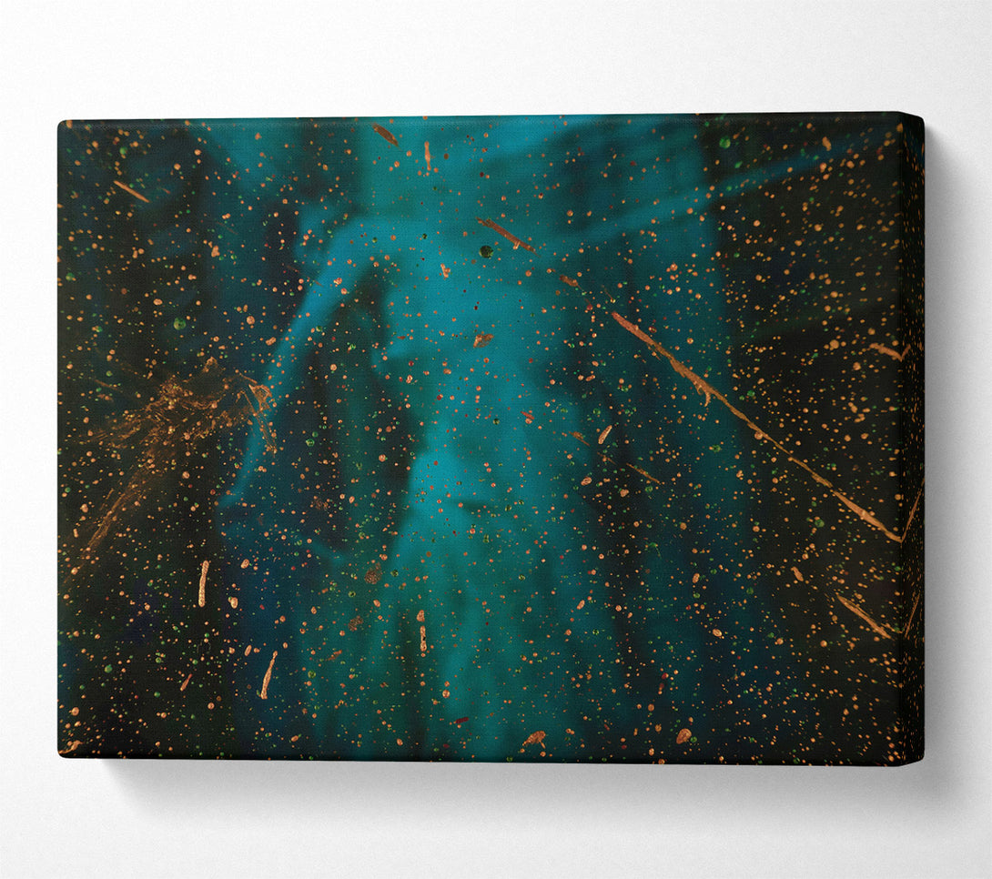  A Canvas Print of Teal Cosmic Dust Canvas Art