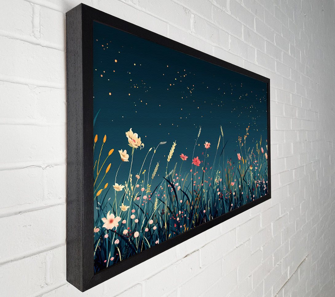  A Canvas Print of Nighttime Teal Meadow Canvas Print