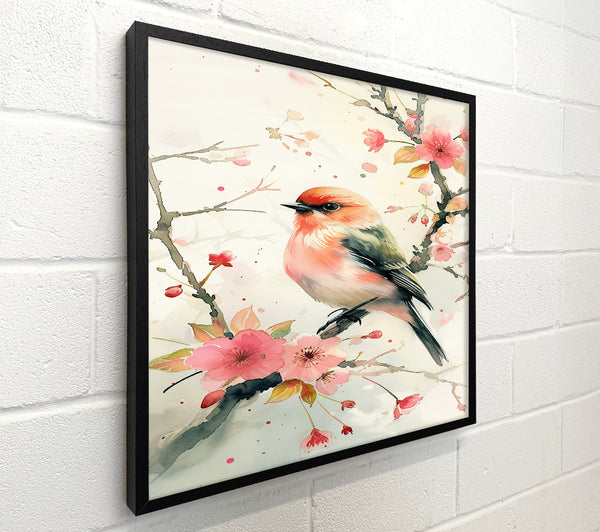 Peach Bird In Bloom