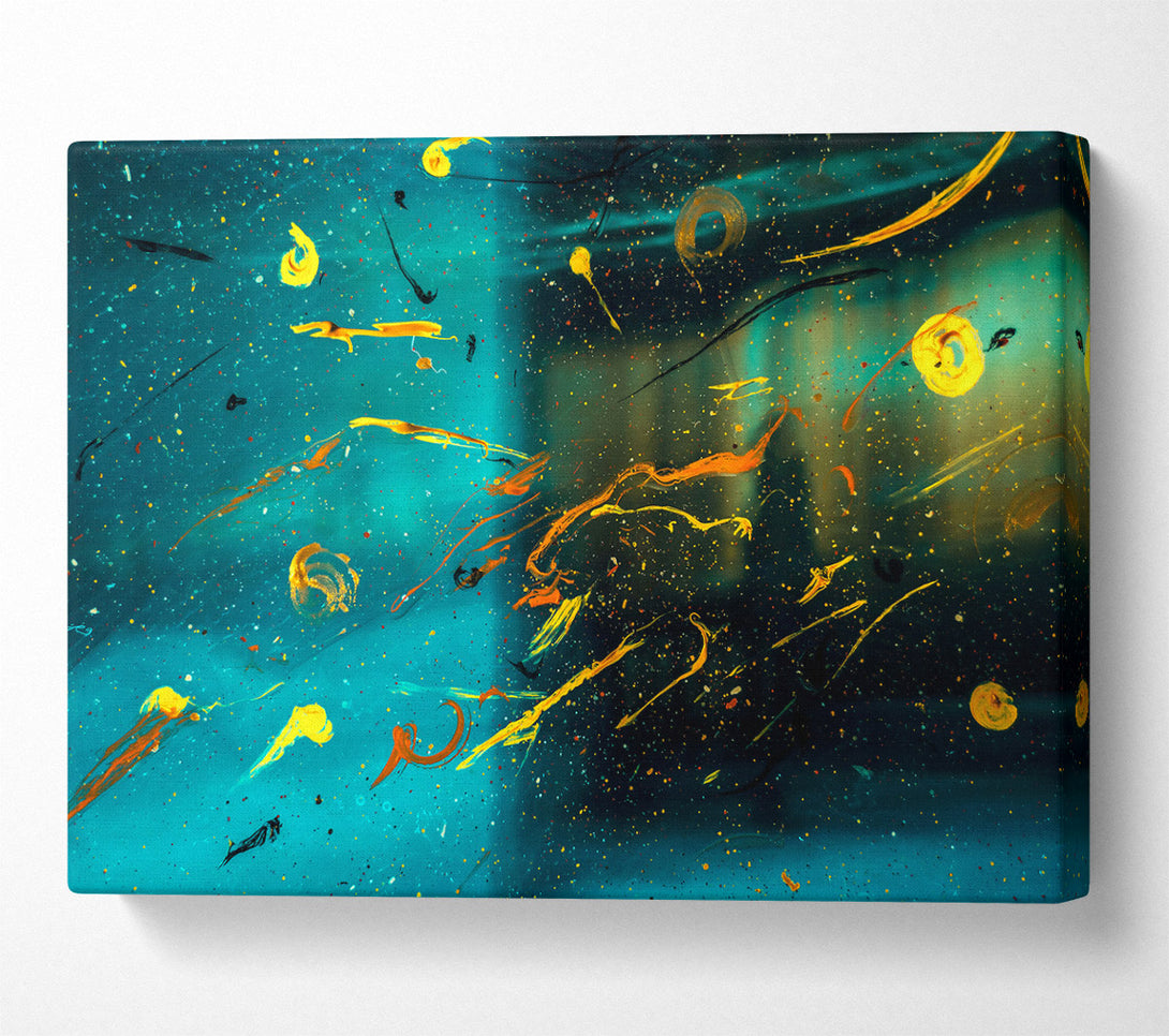  A Canvas Print of Teal Cosmic Dance Canvas Wall Art