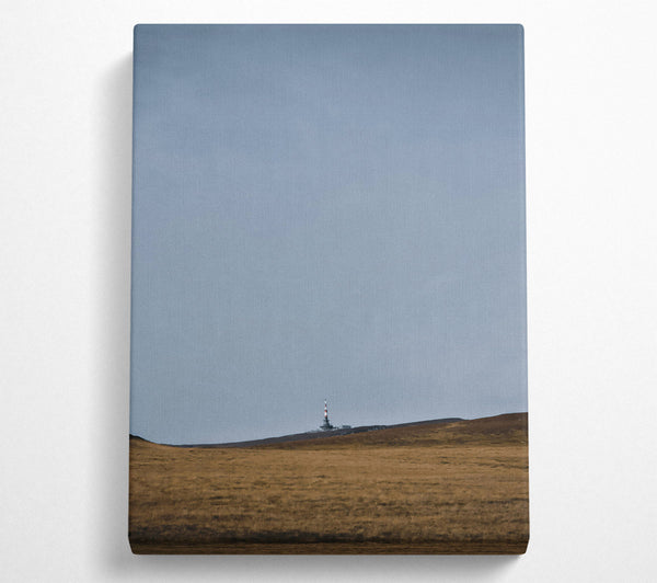  A Canvas Print of Gray Sky Over Grassland Canvas Wall Art