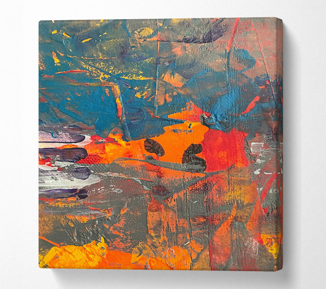  A Canvas Print of Orange Abstract Expression Canvas Print