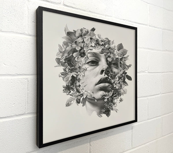 Gray Floral Embrace