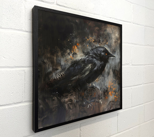 Black Raven In Gold