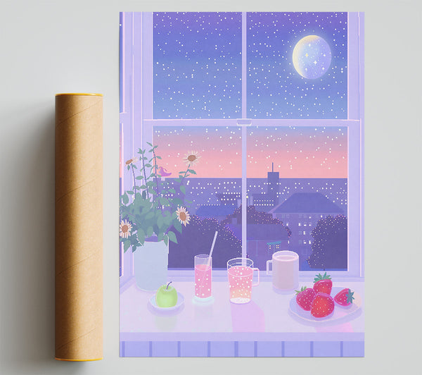 Lilac City Night Poster