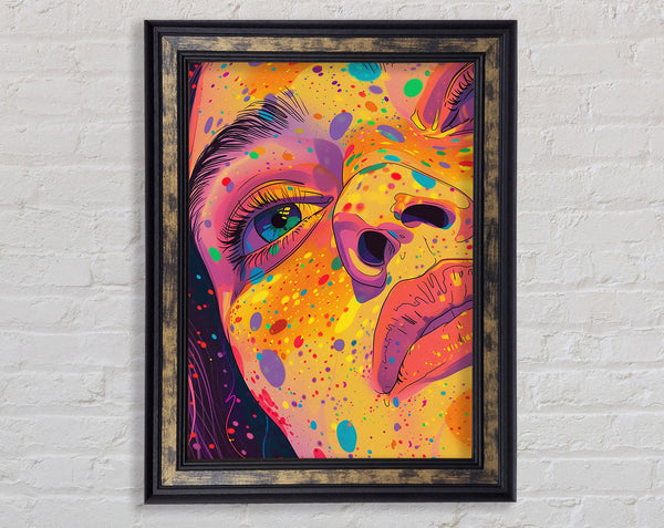 Digital Woman Splash Framed Print