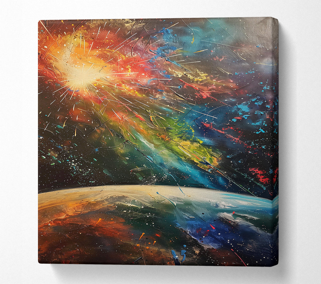  A Canvas Print of Blue Cosmic Burst Canvas Art