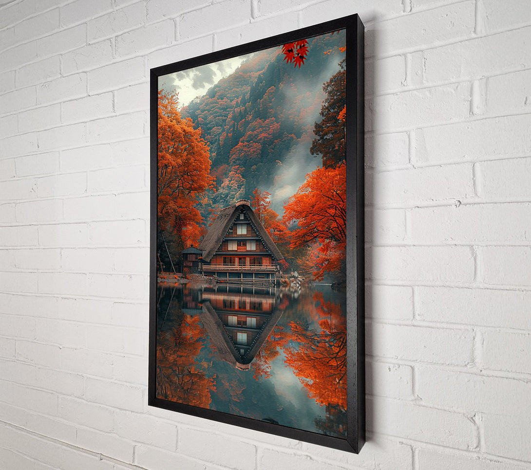 A Canvas Print of Crimson Reflections On Water Canvas Wall Art