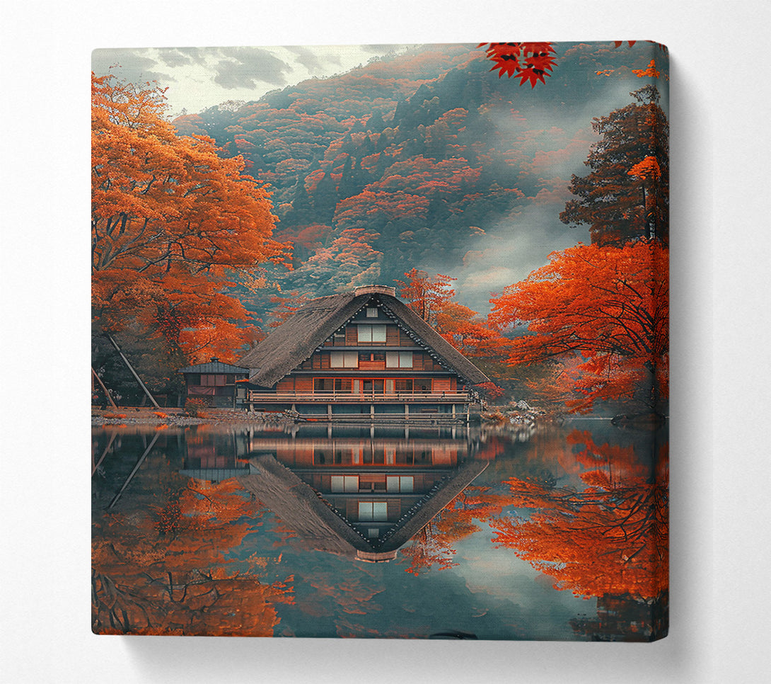  A Canvas Print of Crimson Reflections On Water Canvas Wall Art