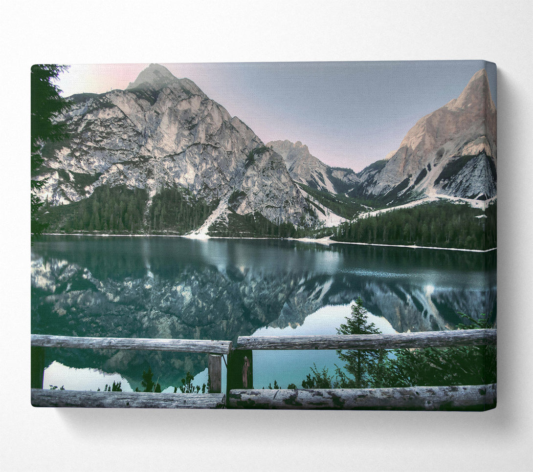  A Canvas Print of Teal Mountain Reflections Canvas Print