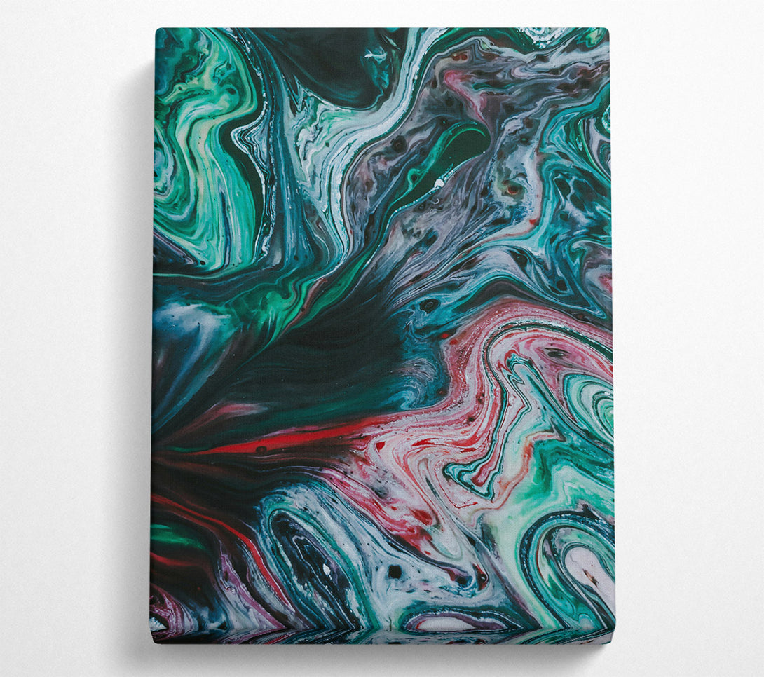  A Canvas Print of Emerald Swirls Of Color Canvas Print