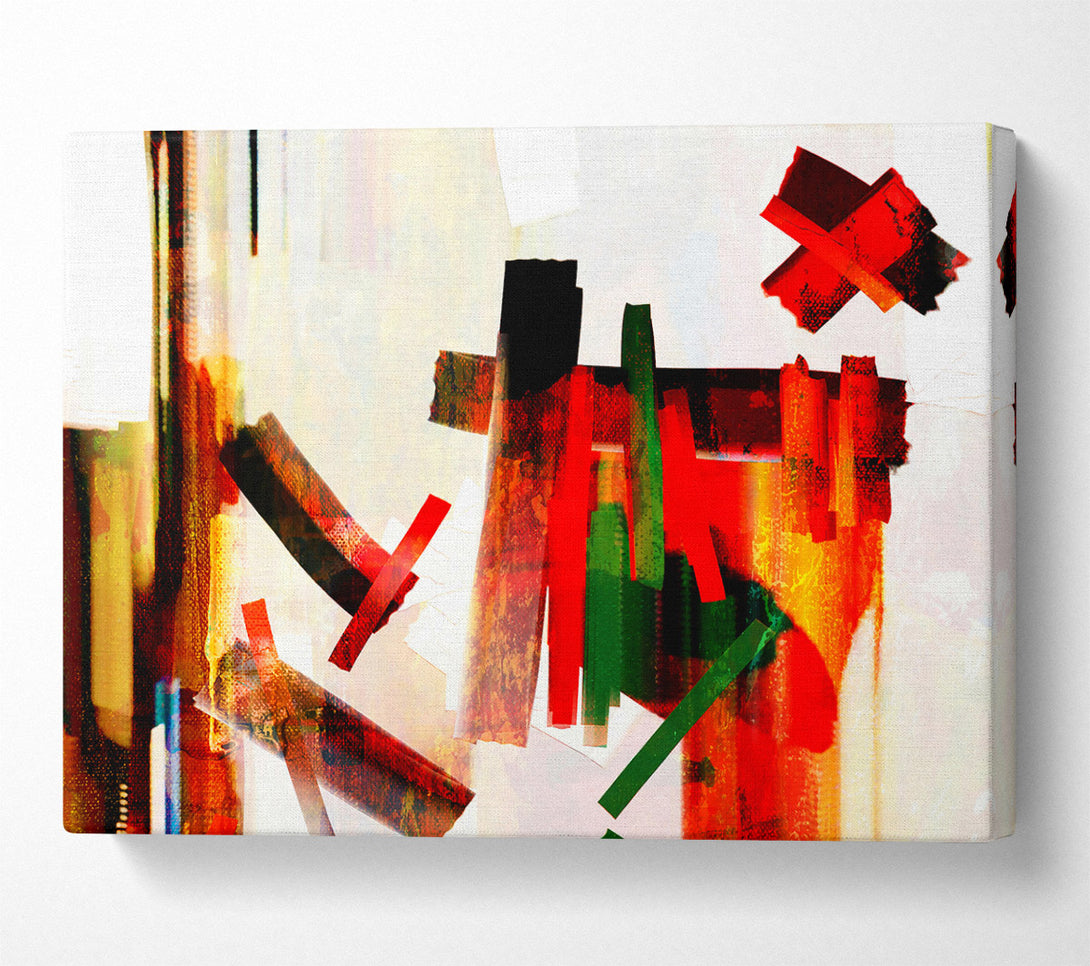 A Canvas Print of Crimson Abstract Lines Canvas Wall Art