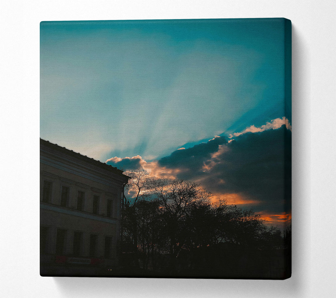  A Canvas Print of Teal Evening Glow Canvas Art