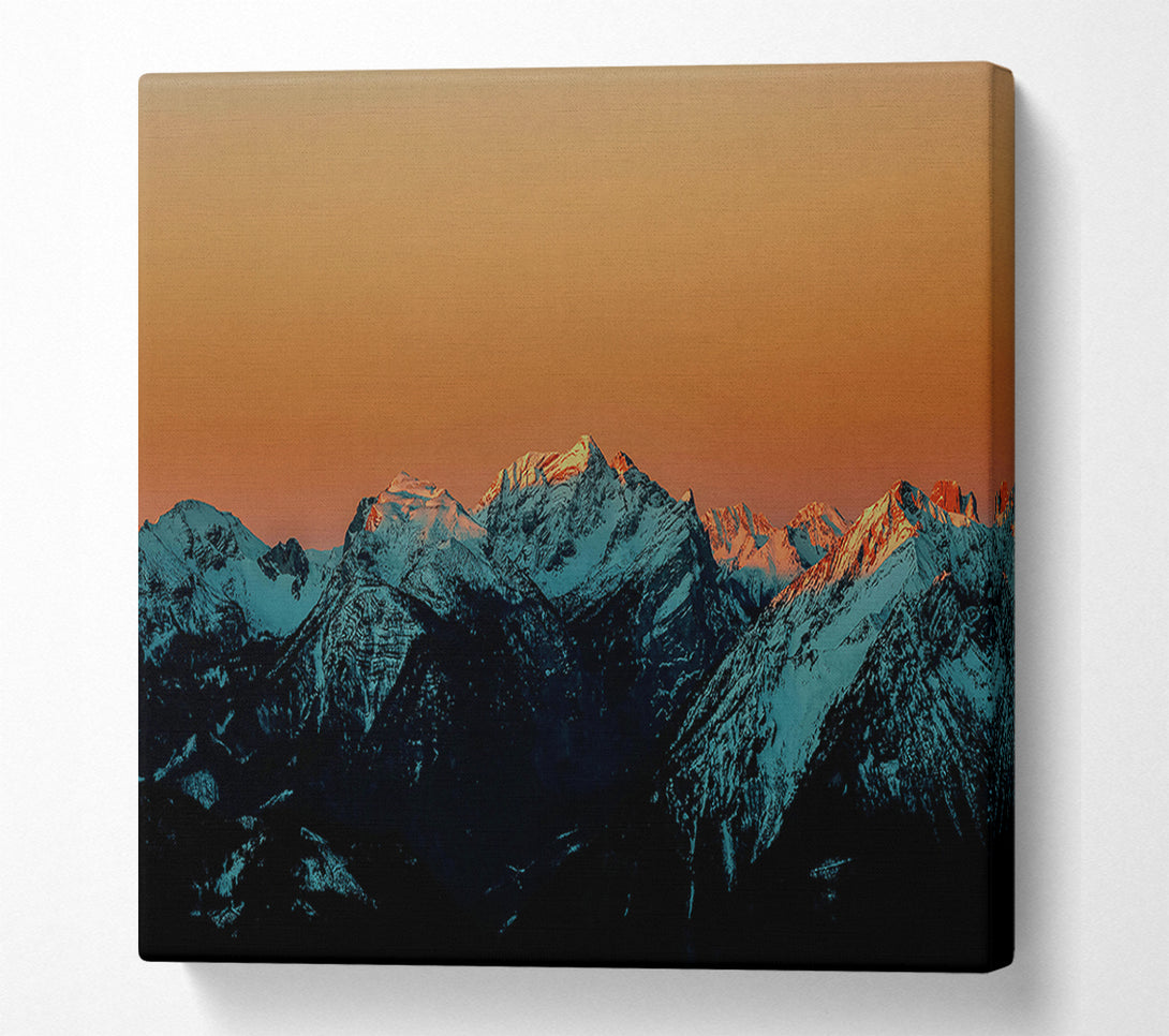  A Canvas Print of Orange Mountain Peaks Canvas Art