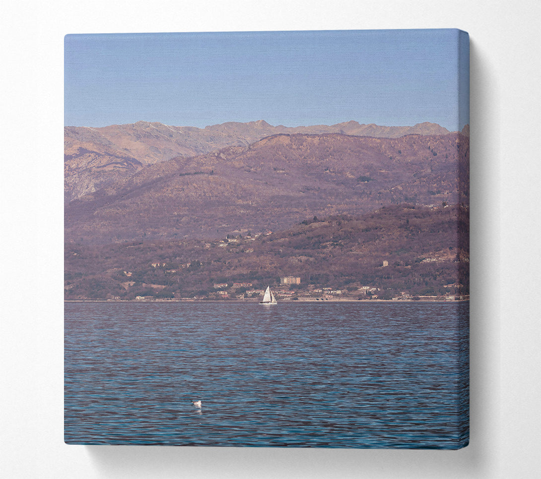  A Canvas Print of Blue Sailboat Serenity Canvas Art