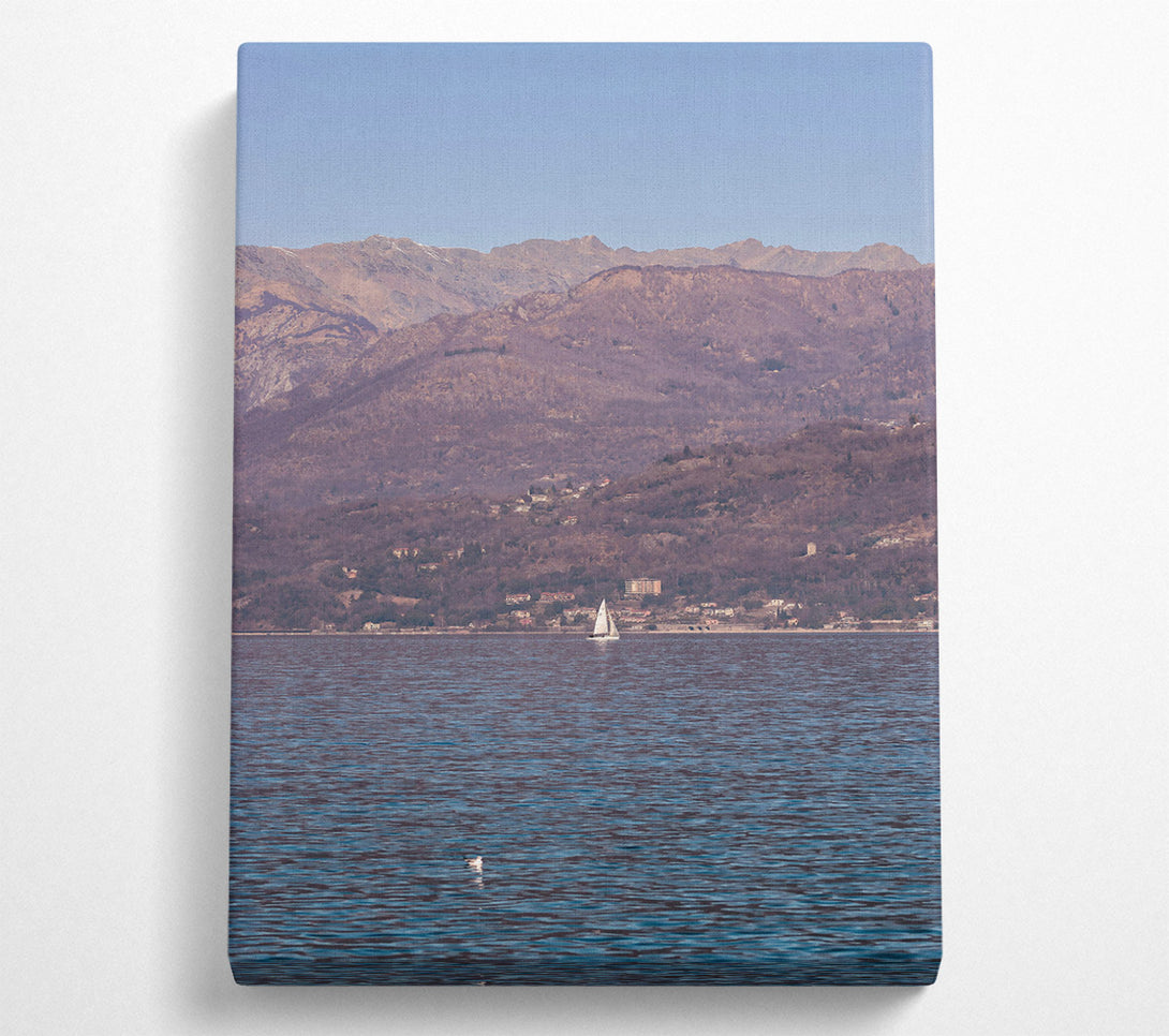  A Canvas Print of Blue Sailboat Serenity Canvas Art