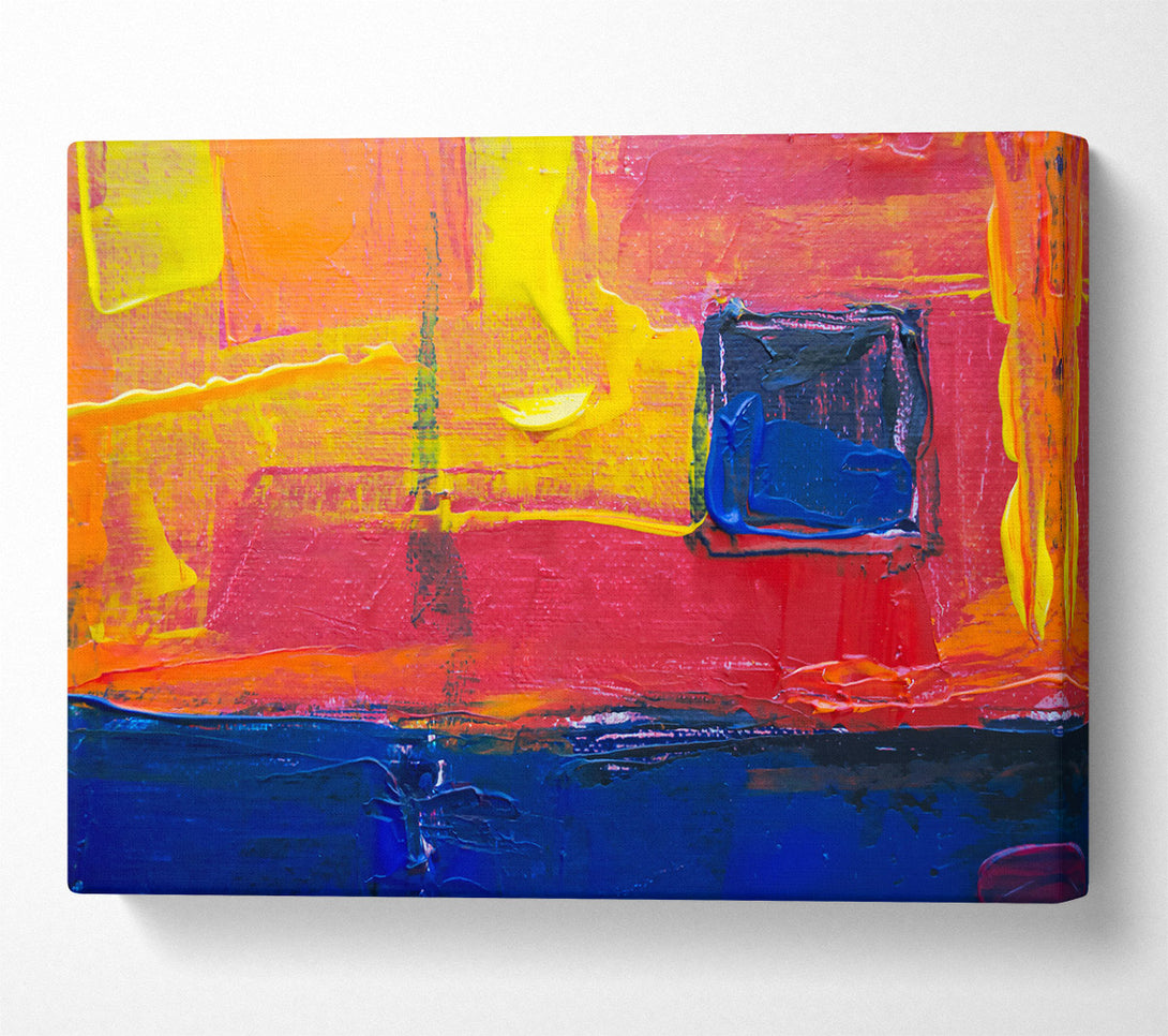  A Canvas Print of Blue Abstract Expressionism Canvas Art
