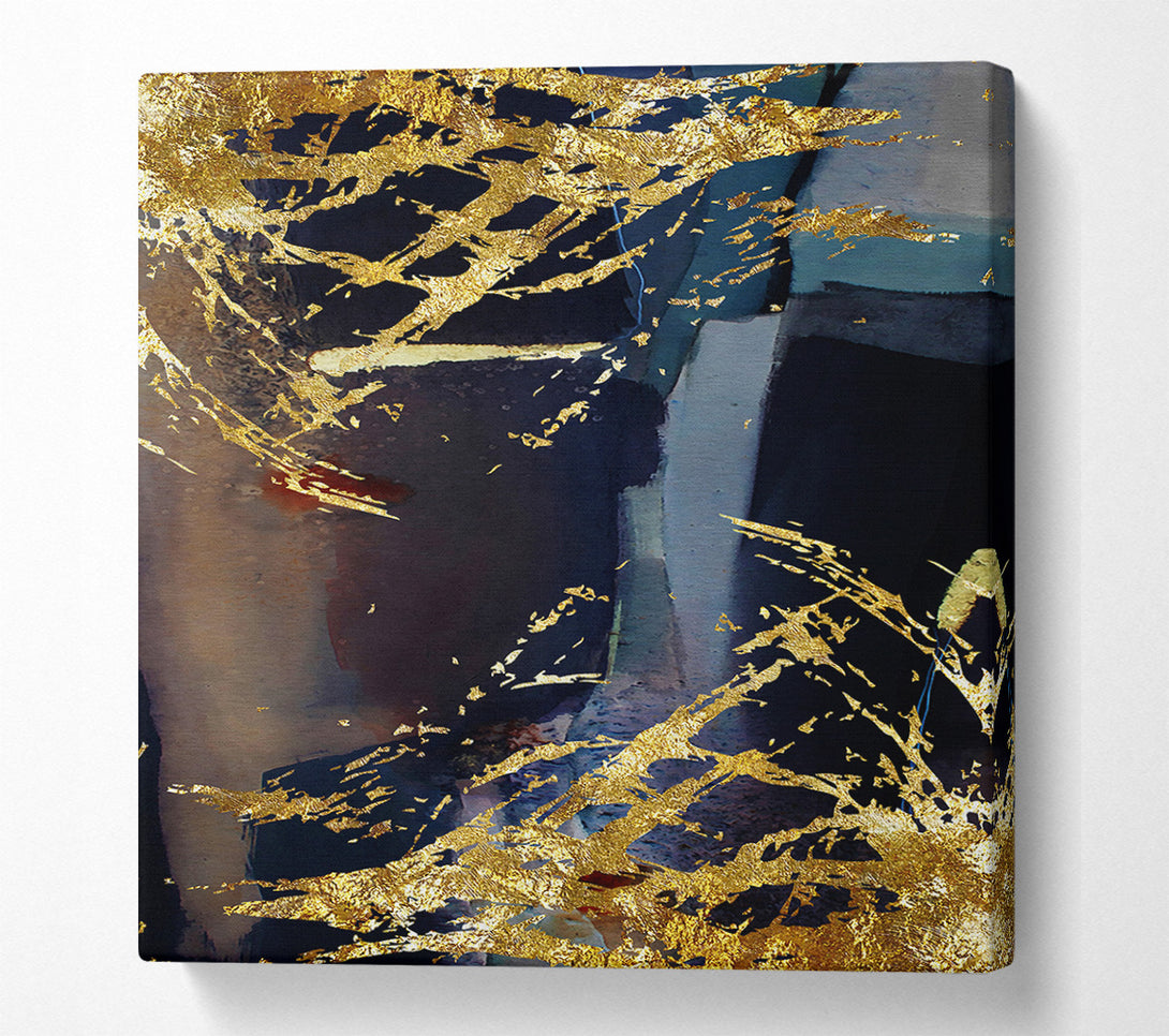  A Canvas Print of Distressed Gold Mess Canvas Wall Art