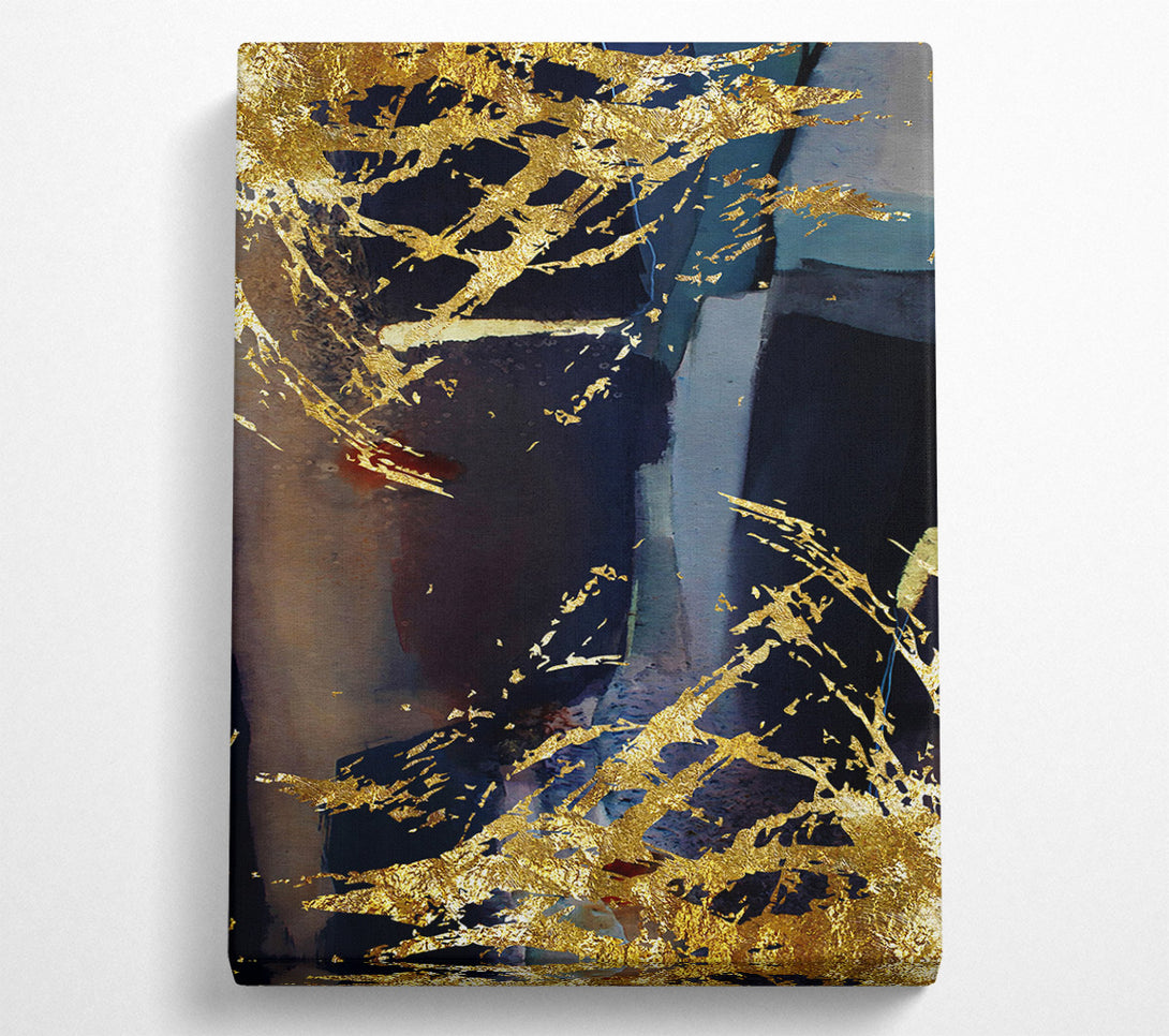  A Canvas Print of Distressed Gold Mess Canvas Wall Art