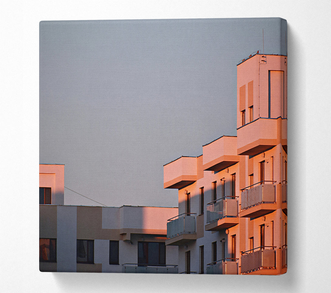  A Canvas Print of Peachy Sunset Hues Canvas Wall Art