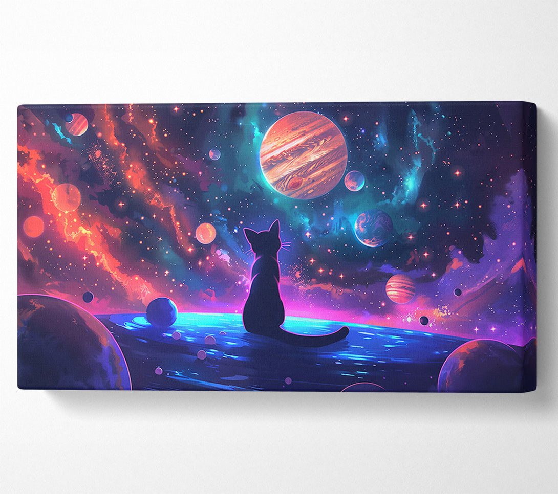  A Canvas Print of Cosmic Cat Dreamscape Canvas Print