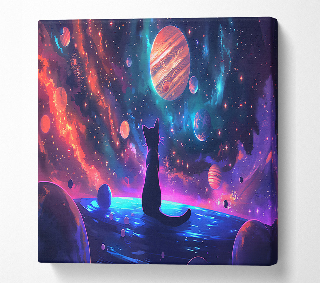  A Canvas Print of Cosmic Cat Dreamscape Canvas Print