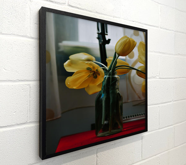 Yellow Tulips In Glass