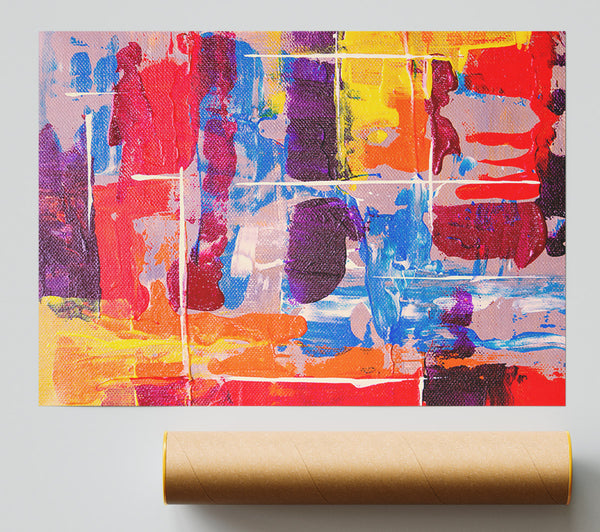 Crimson And Blue Lines Giclee Print