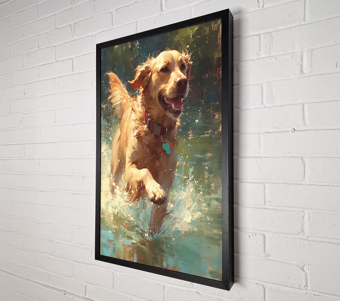  A Canvas Print of Golden Joy In Water Canvas Art