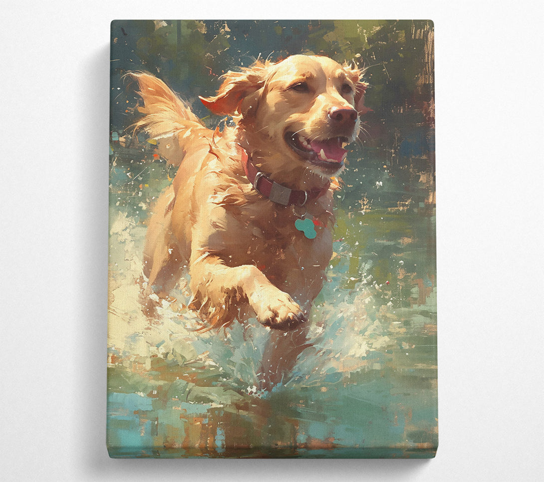  A Canvas Print of Golden Joy In Water Canvas Art